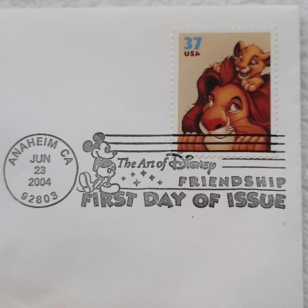 Art of Disney friendship Lion King stamp first day